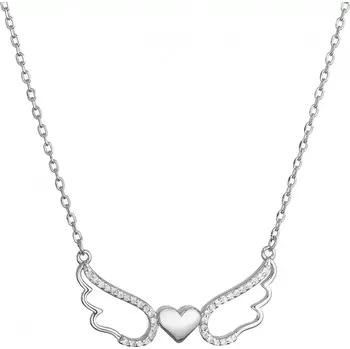 Náhrdelník Stříbrný náhrdelník andělská křídla se srdíčkem 12136.1