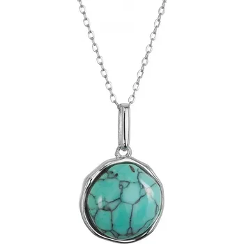 Oblečení a móda Stříbrný náhrdelník s pravým tyrkysem 12162.3