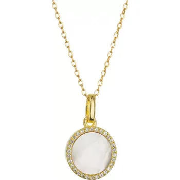 Náhrdelník Pozlacený náhrdelník s bílou perletí 12157.1