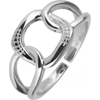 Oblečení a móda Stříbrný prsten čtvercový se zirkony 65010 UNI