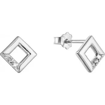 Oblečení a móda Stříbrné náušnice malé kosočtverečky se zirkony 11526.1 crystal