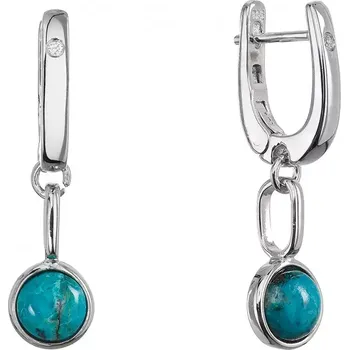 Oblečení a móda Stříbrné visací náušnice s pravým chryzokolem 11736.3