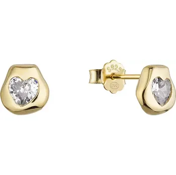 Náušnice Pozlacené náušnice se zirkonovým srdíčkem 11790.1