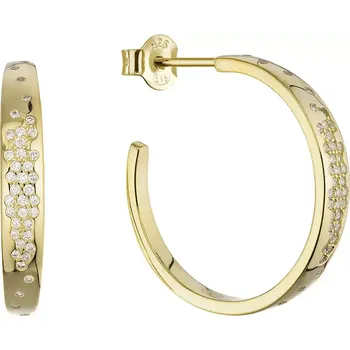 Náušnice Pozlacené náušnice kruhy se zirkony 11774.1