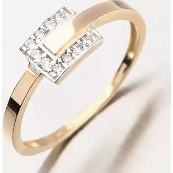 Prsten Dámský prsten žluté zlato 585 zirkon 41-NR115 velikost 56