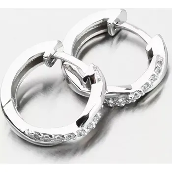 Oblečení a móda Dámské náušnice bílé zlato 585 zirkon kruhy DZF4104-B-ZIR