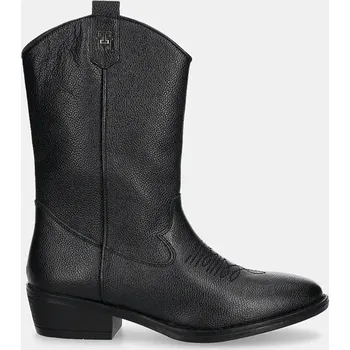 Jezdecká obuv Dětské kožené kovbojské boty Tommy Hilfiger T3A6.34040 černá 99X, EUR 39