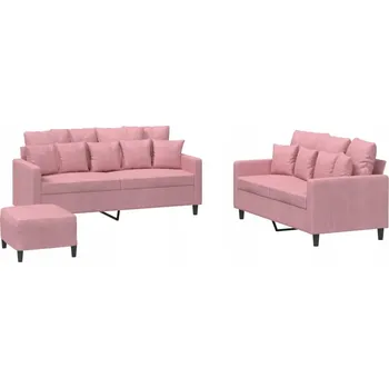 Sedací souprava Sametová sedací souprava růžová pro 2 osoby 140 Cm