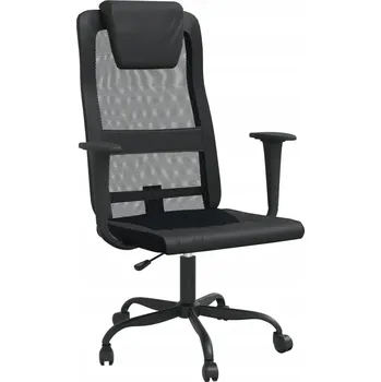 Kancelářská židle s nastavitelnou výškou a síťovaným opěradlem, černá 67x68