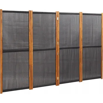 Paraván Dřevěná skládací Paraván 280x180 cm černá