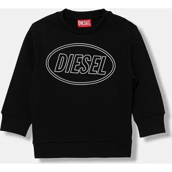 Chlapecká mikina Dětská bavlněná mikina Diesel SCIRCLE OVER SWEAT-SHIRT J02611.0GEAD černá 99X, vel. 156