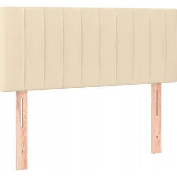 Čelo postele nastavitelné, krémové, 90x5x78/88 cm, látka, dřevo mod