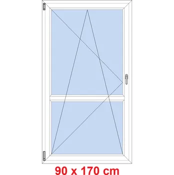 Okno Soft Balkonové dveře s příčkou 90x170 cm, otevíravé a sklopné