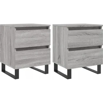 Noční stolek Noční stolky, 2 ks, šedý dub sonoma, 40x35x50 cm