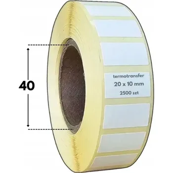 Obraz 20x10 bílé termotransferové etikety, 2500 ks filtr 40, akrylové lepidlo