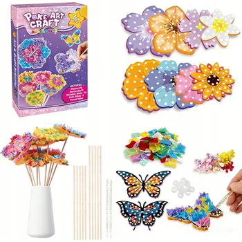 kreativní sada KREATIVNÍ VÝTVARNÁ SADA PRO HOLČIČKU KVĚTINY KYTICE DIY DÁREK