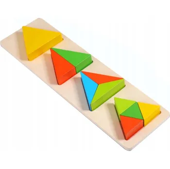 Dřevěná hračka DLOUHÁ VKLÁDAČKA DŘEVĚNÁ TŘÍDIČKA LOGICKÁ SKLÁDAČKA BARVY TVARY