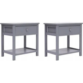 Noční stolek Noční stolky, 2 ks, šedé, 40x29x42 cm, dřevo