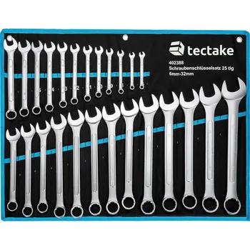 Sada nářadí TecTake GmbH 402388 sada očkoplochých klíčů 25 dílná - černá/modrá