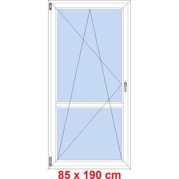 Okno Soft Balkonové dveře s příčkou 85x190 cm, otevíravé a sklopné