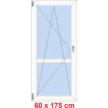 Okno Soft Balkonové dveře s příčkou 60x175 cm, otevíravé a sklopné