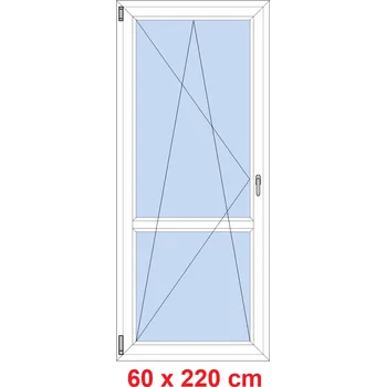 Okno Soft Balkonové dveře s příčkou 60x220 cm, otevíravé a sklopné