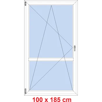 Okno Soft Balkonové dveře s příčkou 100x185 cm, otevíravé a sklopné