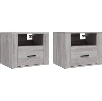 Noční stolek Závěsný noční stolek šedý dub sonoma 50 x 36 x 40 cm