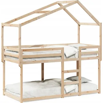 Postel Patrová dětská postel s domečkem, borovice, 195,5 x 95,5 x 112 cm