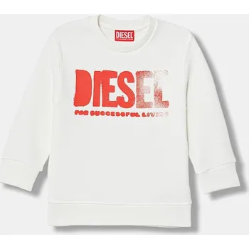 Chlapecká mikina Dětská mikina s bavlnou Diesel SIDER OVER SWEAT-SHIRT J02619.0GEAD bílá 00X, vel. 120
