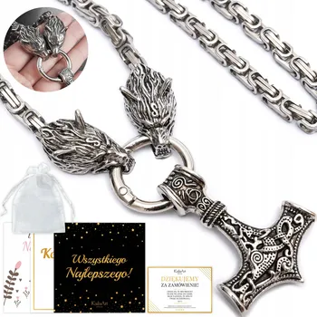 Přívěsek NORDICKÝ NÁHRDELNÍK VLCI THOROVO KLADIVO ZAKLÍNAČ PÁNSKÝ PŘÍVĚSEK STŘÍBRNÝ KailaArt