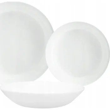 Talíř Jídelní servis pro 6 osob s 18 prvky, bílý Diwali Luminarc