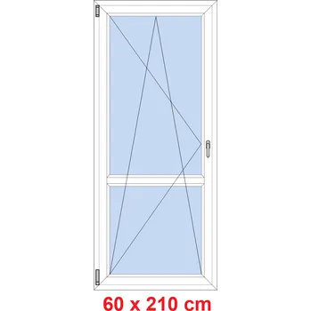 Okno Soft Balkonové dveře s příčkou 60x210 cm, otevíravé a sklopné