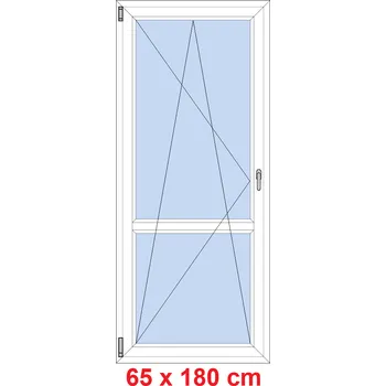 Okno Soft Balkonové dveře s příčkou 65x180 cm, otevíravé a sklopné