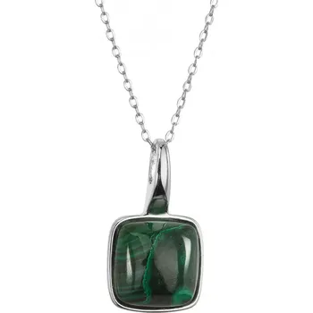 Oblečení a móda Stříbrný náhrdelník s pravým malachitem 12169.3