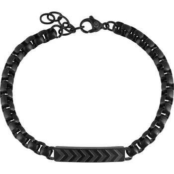 Náramek Náramek pánský z černé oceli s ozdobnou destičkou 43049.3 černý