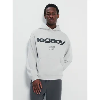 Pánská móda Mikina s&nbsp;kapucí a&nbsp;potiskem - S - House - světle šedá - 527HG-09X