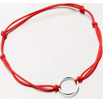 Náramek Náramek bílé zlato 585 červený provázkový 74-5186B-CV délka 20 cm