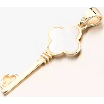 Přívěsek Dámský přívěsek žluté zlato 585 klíč s perletí 142P-130894