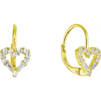 Náušnice Evolution Group Pozlacené stříbrné náušnice srdce 11717.1