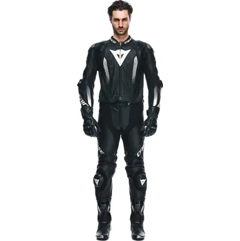 Moto obuv DAINESE LAGUNA SECA 5 2PCS LEATHER SUIT S/T # BLACK/BLACK/WHITE - 24