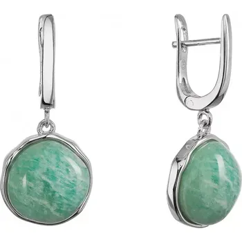 Oblečení a móda Stříbrné visací náušnice s pravým amazonitem 11735.3