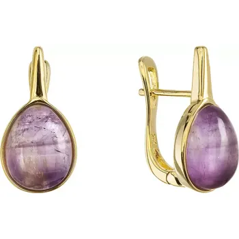 Oblečení a móda Pozlacené náušnice kapky s pravým ametystem 11730.3
