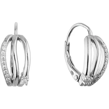 Oblečení a móda Stříbrné náušnice proplétané půlkruhy 11683.1