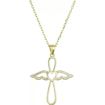 Náhrdelník Pozlacený náhrdelník anděl se srdíčkem 12124.1