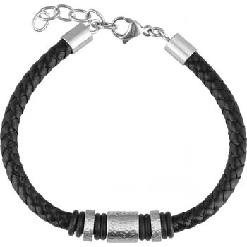 Náramek Náramek pánský z rec.kůže s ozdobou 43047.3 černý