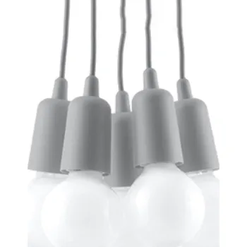 Závěsné svítidlo DIEGO 5 šedé moderní nastavitelné do obýváku, kuchyně nebo nad ostrůvek