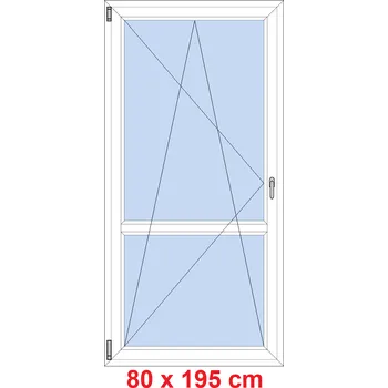 Okno Soft Balkonové dveře s příčkou 80x195 cm, otevíravé a sklopné
