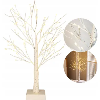 Vánoční dekorace Vánoční dekorativní stromek LED BŘÍZA 60 cm Světýlka Teplá Bílá