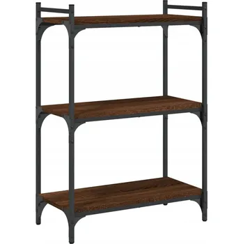 Knihovna Knihovna s nastavitelnými nožičkami, hnědý dub, 60x30x86 cm